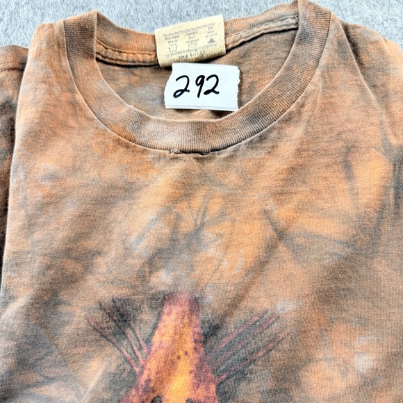 The Mountain T-Shirt Tie Dye Graphic Print Size Large Tribal Cave Drawing - Picture 9 of 9